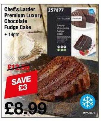 Makro Chef's larder premium luxury chocolate fudge cake offer