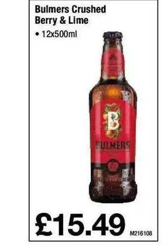 Makro Bulmers crushed berry & lime offer