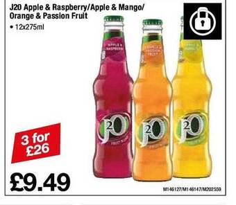 Makro J20 apple & raspberry-apple & mango-orange & passion fruit offer