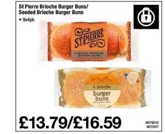 Makro St pierre brioche burger buns-seeded brioche burger buns offer