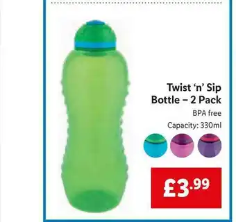 Lidl Twist 'n' Sip Bottle - 2 Pack offer