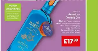 Lidl Hortus American Orange Gin offer