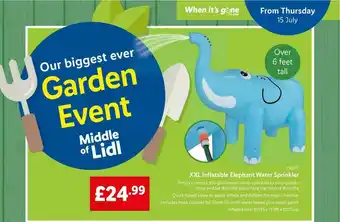 Lidl Crivit Xxl Inflatable Elephant Water Sprinkler offer