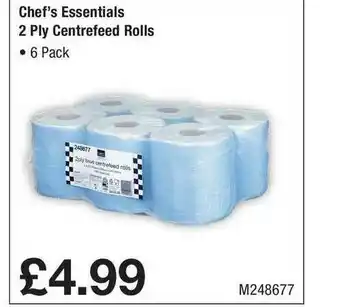 Makro Chef's Essentials 2 Ply Centrefeed Rolls offer