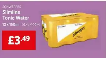 Lidl Schweppes Slimline Tonic Water offer