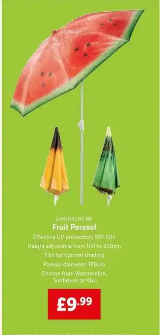 Lidl Livarno Home Fruit Parasol offer