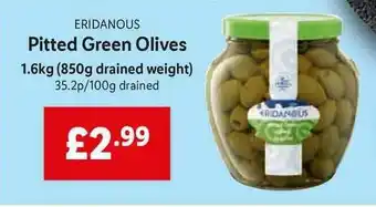 Lidl Eridanous Pitted Green Olives 1.5kg offer