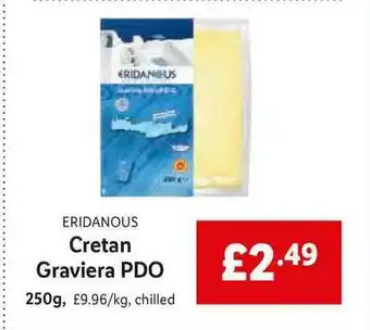 Lidl Eridanous Cretan Graviera Pdo 250g offer