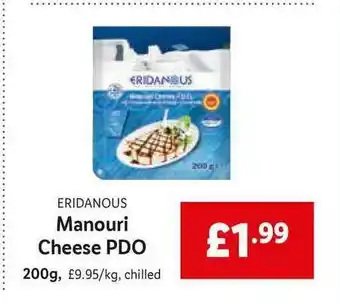 Lidl Eridanous Manouri Cheese Pdo 200g offer