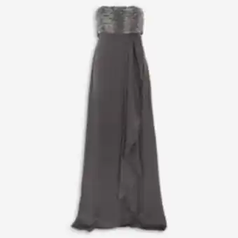 TK Maxx Grey sequin beaded satin maxi dress offer