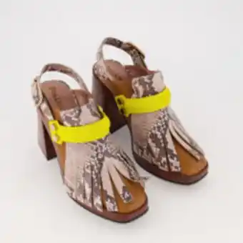 TK Maxx Brown leather reptile effect slingback heels offer