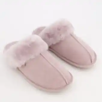 TK Maxx Mauve sheepskin lined suede slippers offer