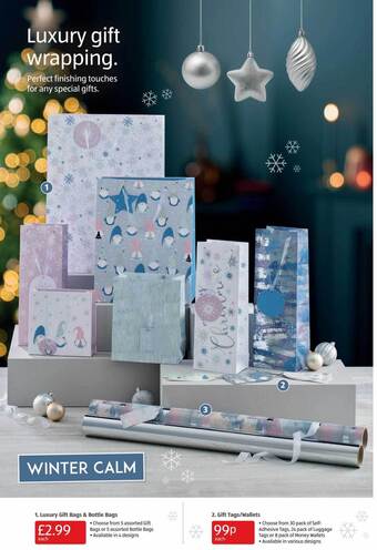 Aldi Luxury gift bags & bottle bags gift tags wallets offer