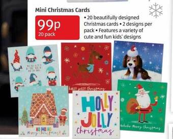 Aldi Mini christmas cards offer