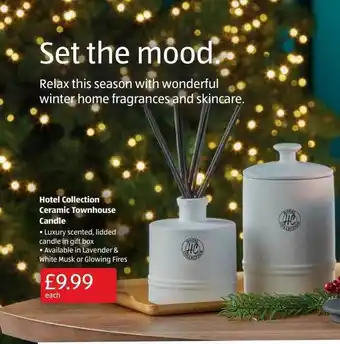 Aldi Hotel collection ceramic townhouse candle offer