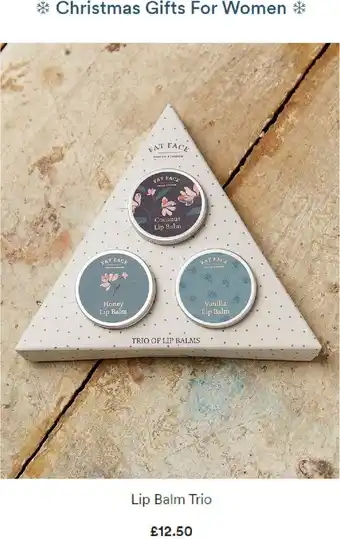 Fat Face Lip Balm Trio offer