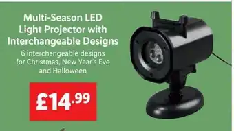 Multi-season led light projector with interchangeable designs