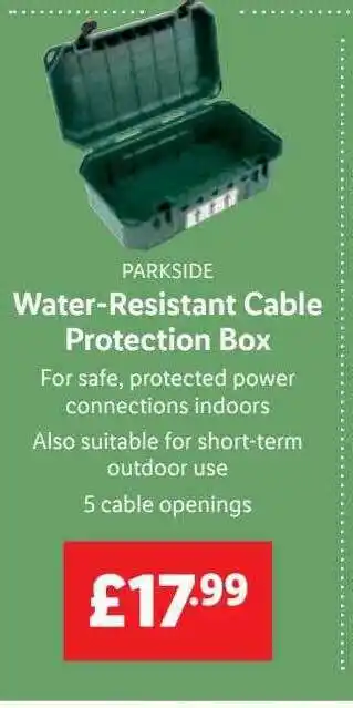 Lidl Parkside water-resistant cable protection box offer