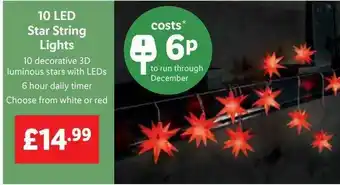 Lidl 10 led star string lights offer