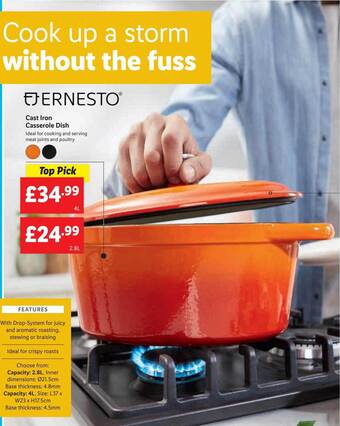 Lidl Ernesto cast iron casserole dish offer