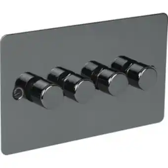 Toolstation Flat plate black nickel dimmer switch 250w 4 gang 2 way offer