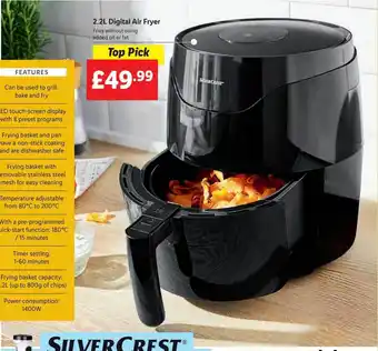 Lidl Silver crest 2l digital air fryer offer