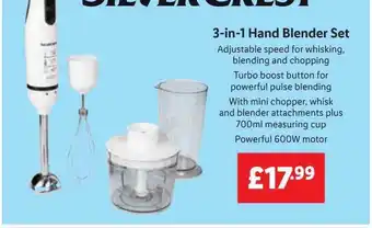 Lidl Silver crest 3-in-1 hand blender set offer