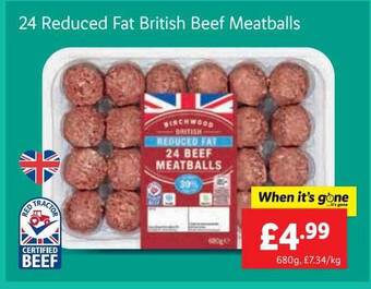 Lidl 24 reduced fat british beef meatballs offer