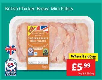 Lidl British chicken breast mini fillets offer
