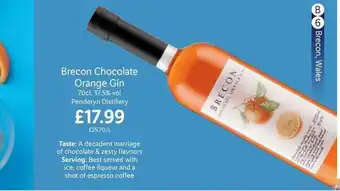 Lidl Brecon chocolate orange gin offer