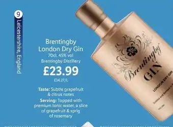 Lidl Brentingby london dry gin offer