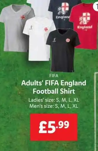 Lidl Fifa adults' fifa england football shirt offer