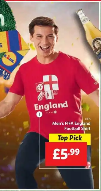 Lidl Men's fifa england football shirt offer