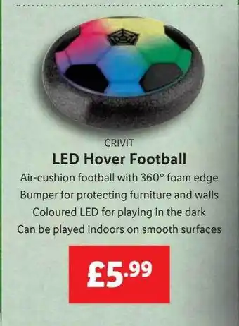 Lidl Crivit led hover football offer