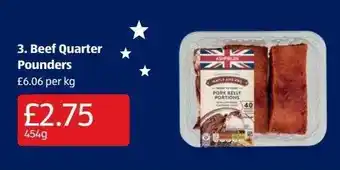 Aldi Beef quarter pounders offer