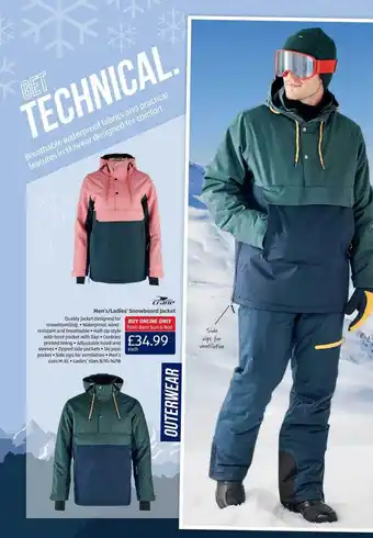 Aldi Men's-ladies' snowboard jacket crane offer