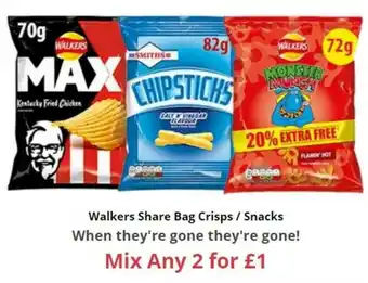 Farmfoods Walkers Share Bag Crisps - Snacks offer