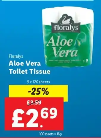 Lidl Floralys Aloe Vera Toilet Tissue offer
