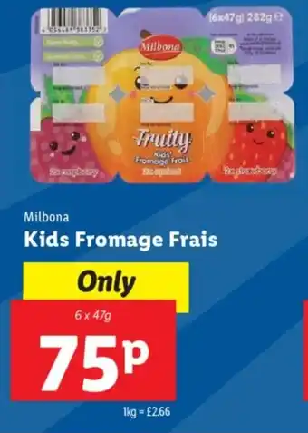 Lidl Milbona Kids Fromage Frais offer