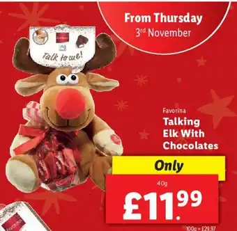 Lidl Favorina Talk Elk With Chocolates offer