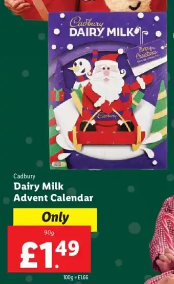 Lidl Cadbury Dairy Milk Advent Calendar offer