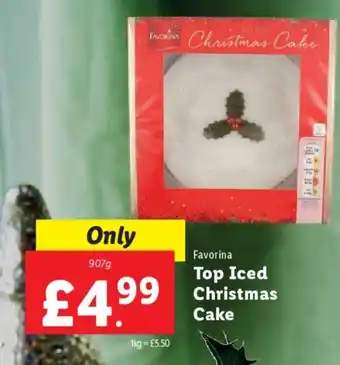 Lidl Favorina Top Iced Christmas Cake offer