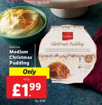 Lidl Favorina Medium Christmas Pudding offer
