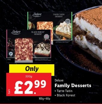 Lidl Deluxe Family Desserts offer
