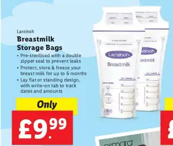 Lidl Lansinoh Breastmilk Storage Bags offer