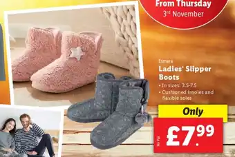 Lidl Esmara Ladies Slipper Boots offer