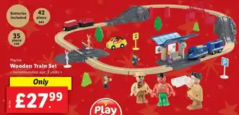 Lidl Playtive Wooden Train Set offer