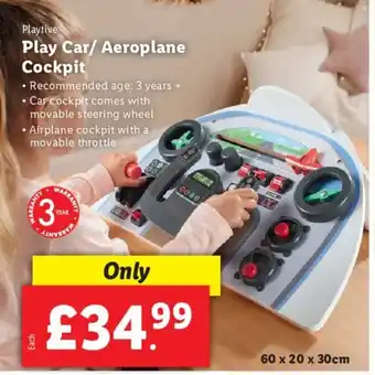 Lidl Playtive Play Car, Aeroplane Cockpit offer