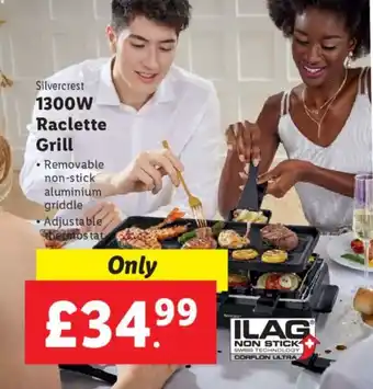 Lidl Silvercrest 1300W Raclette Grill offer