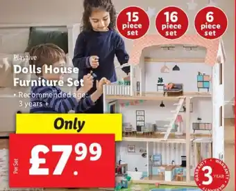 Lidl Playtive Dolls House Furniture Set offer